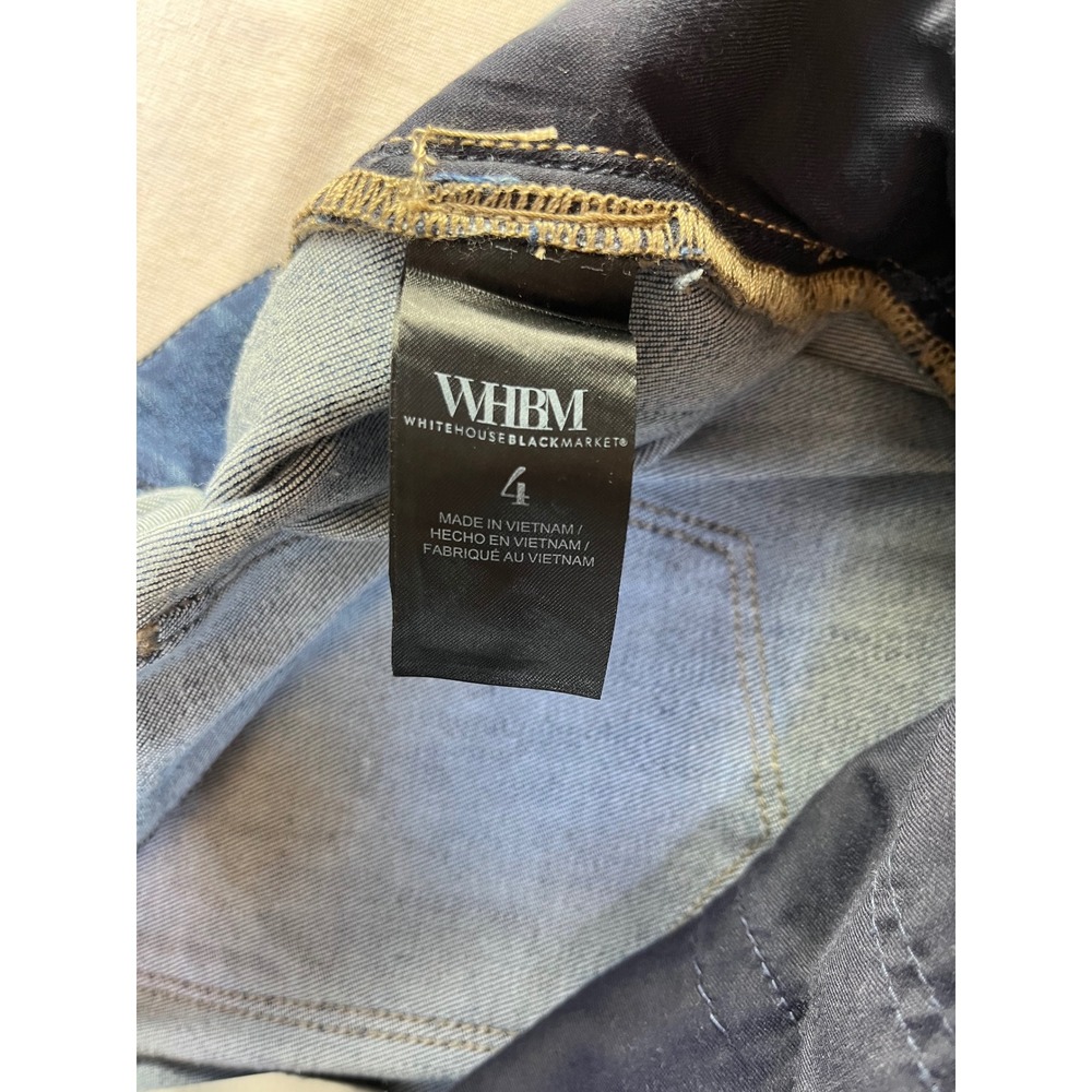 White House Black Market High Rise Wide Leg Sailor Button Jeans Montauk Blue 4R - Picture 10 of 16
